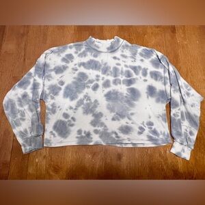 Womens Tie Dye Cropped Sweatshirt Size L